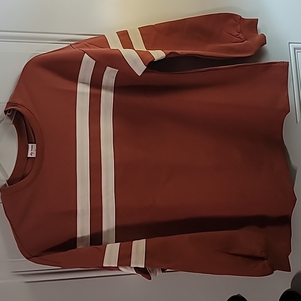 Striped Rust Sweatshirt - Picture 4 of 9